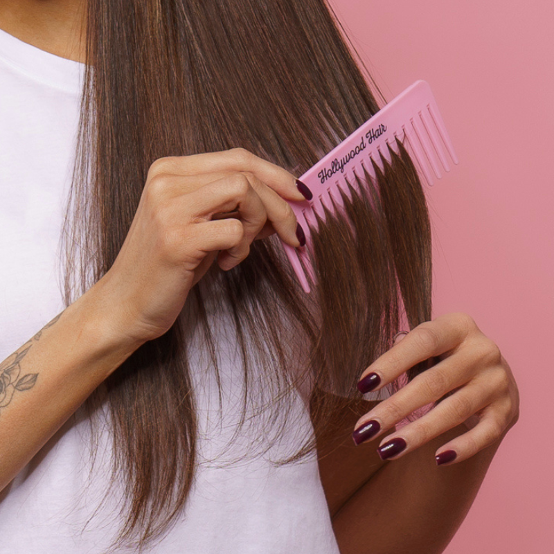 A wide comb for combing all types of hair