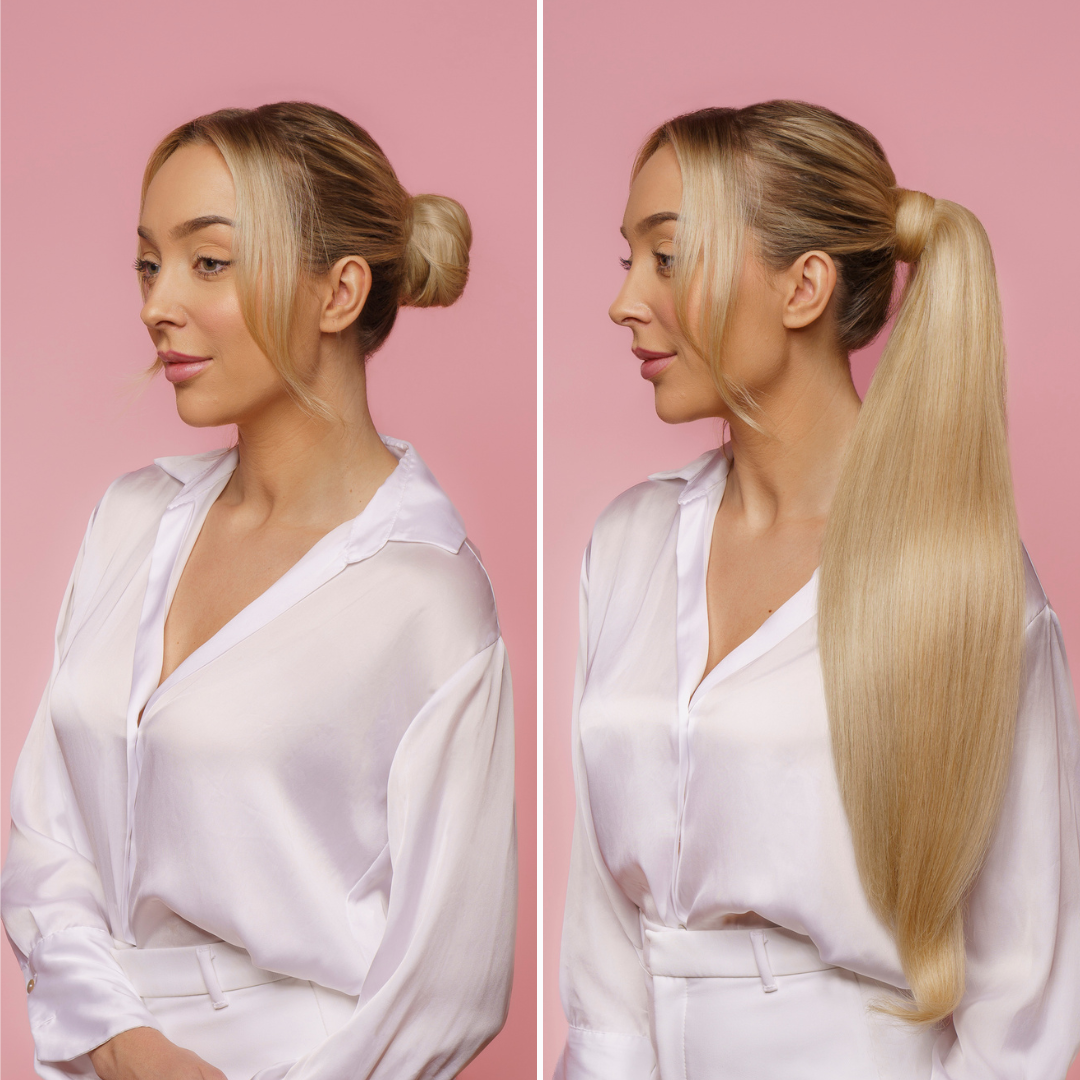 KUCYK NATURALNY 50-70 CM #18 i #22B BALAYAGE CIEMNY BLOND