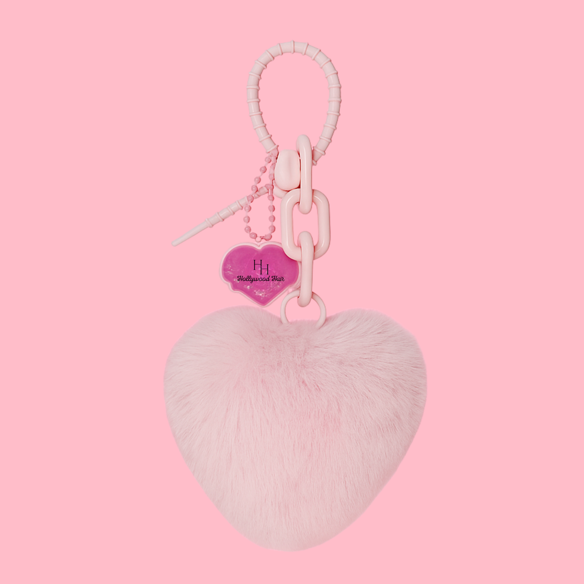 THE PINK TOUR POM KEYCHAIN - HOLLYWOOD HAIR