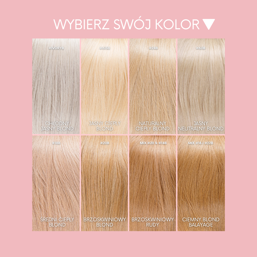 TOPPER NATURALNY CLIP IN DO ZAGĘSZCZANIE WŁOSÓW #IVORY JASNY CHŁODNY BLOND