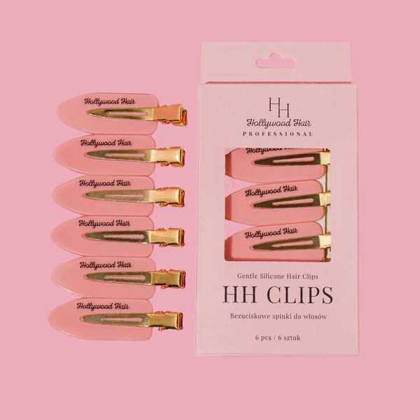 Hollywood Hair HH Clips – Silikonowe Spinki do Włosów Rose Gold (6 szt.)