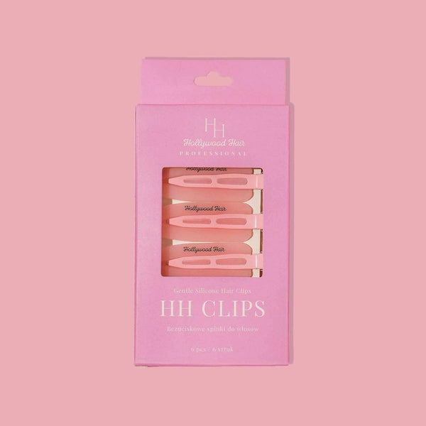 Hollywood Hair HH Clips – Silikonowe Spinki do Włosów Barbie Pink (6 szt.)