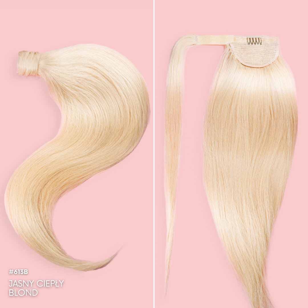 KUCYK NATURALNY 50-70 CM #613B JASNY CIEPŁY BLOND