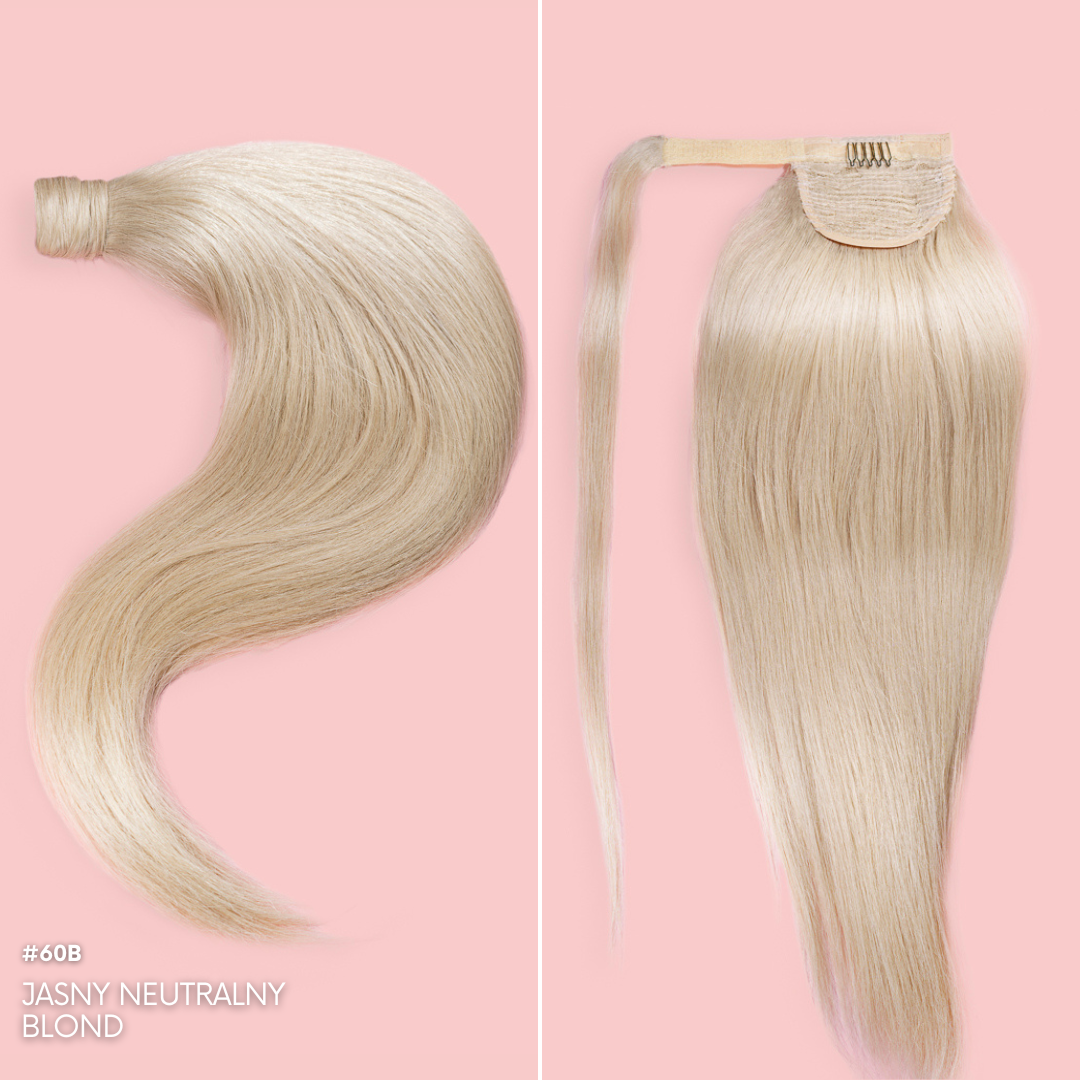 KUCYK NATURALNY 50-70 CM #60B JASNY NEUTRALNY BLOND