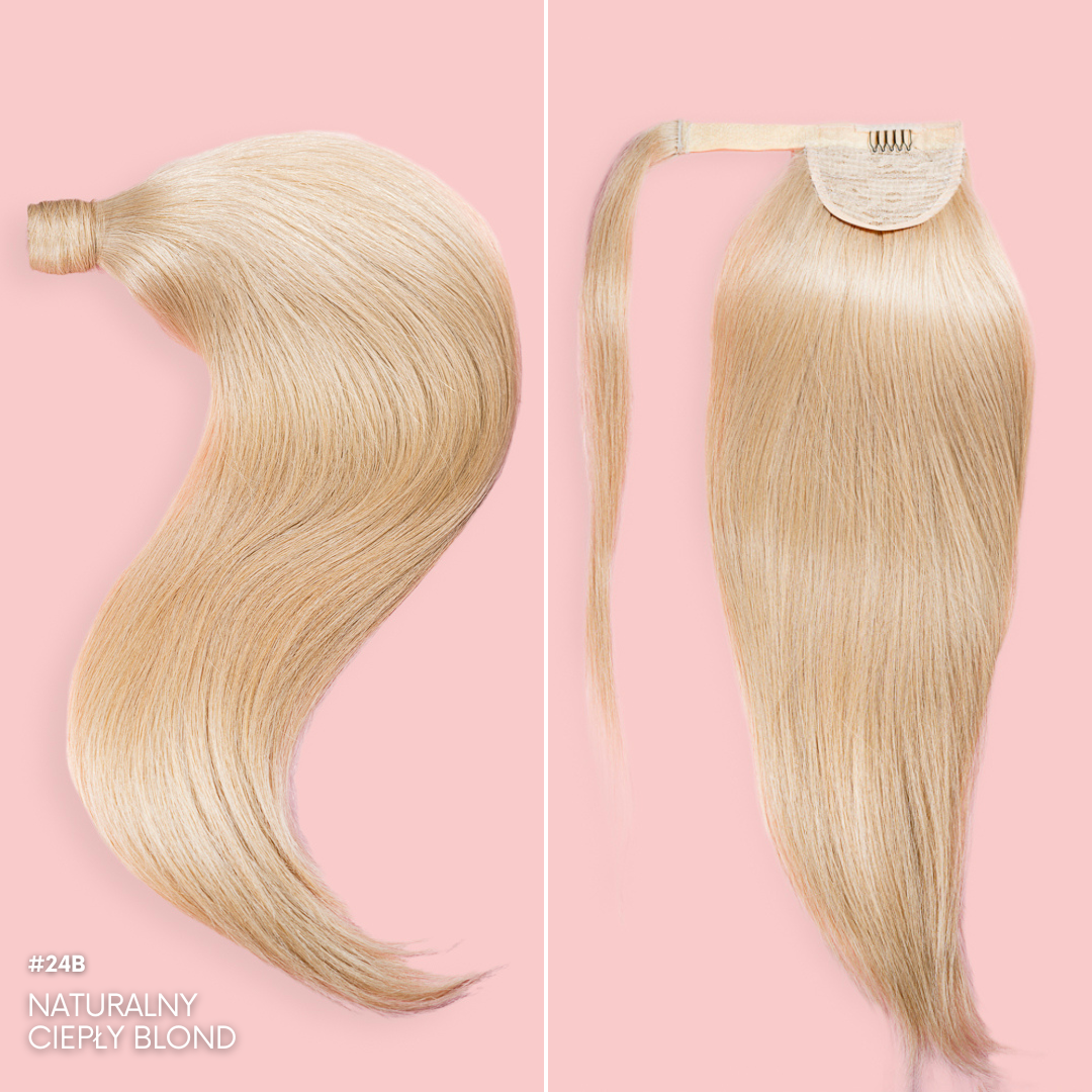 KUCYK NATURALNY 50-70 CM #24B NATURALNY CIEPŁY BLOND